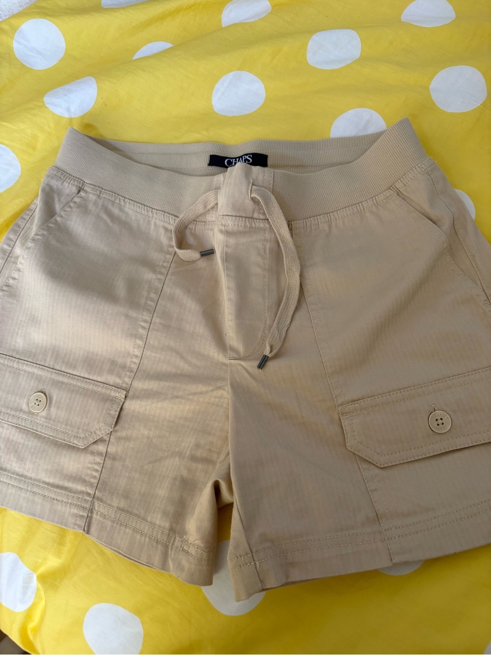 Chaps Beige Drawstring Cargo Shorts